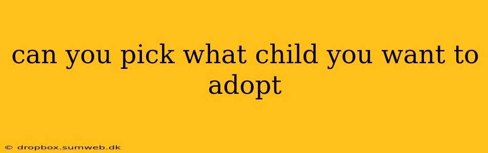 can you pick what child you want to adopt